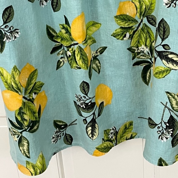 J. Jill Love Linen Lemon Print A Line Shift Dress Cottagecore Beachy Novelty MP - Picture 6 of 16